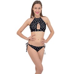 Pattern Marguerites Cross Front Halter Bikini Set by kcreatif