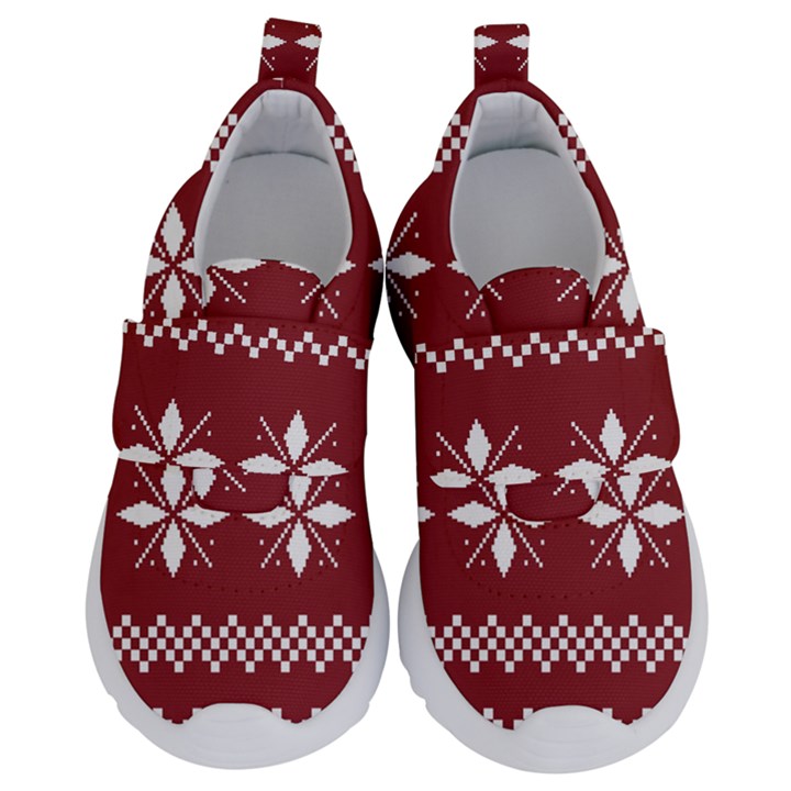 Christmas Pattern Kids  Velcro No Lace Shoes