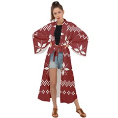 Christmas Pattern Maxi Kimono