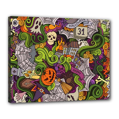 Halloween Doodle Vector Seamless Pattern Canvas 20  X 16  (stretched) by Sobalvarro