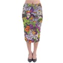 Halloween Doodle Vector Seamless Pattern Velvet Midi Pencil Skirt View1