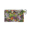 Halloween Doodle Vector Seamless Pattern Canvas Cosmetic Bag (Small) View2