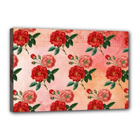 Pattern Flower Paper Canvas 18  X 12  (stretched)