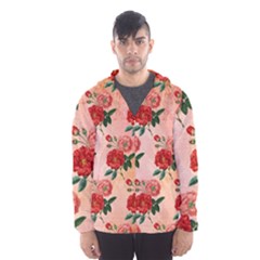 Pattern Flower Paper Men s Hooded Windbreaker