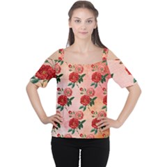 Pattern Flower Paper Cutout Shoulder Tee