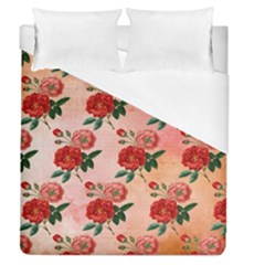 Pattern Flower Paper Duvet Cover (queen Size) by HermanTelo