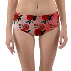 Pattern Flower Paper Reversible Mid-waist Bikini Bottoms by HermanTelo