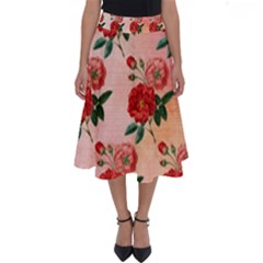 Pattern Flower Paper Perfect Length Midi Skirt