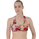 Pattern Flower Paper Criss Cross Racerback Sports Bra View1