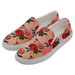 Pattern Flower Paper Men s Canvas Slip Ons