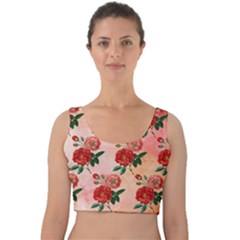 Pattern Flower Paper Velvet Crop Top by HermanTelo