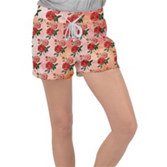 Pattern Flower Paper Women s Velour Lounge Shorts