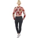 Pattern Flower Paper Long Sleeve Cropped Velvet Jacket View2