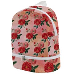 Pattern Flower Paper Zip Bottom Backpack