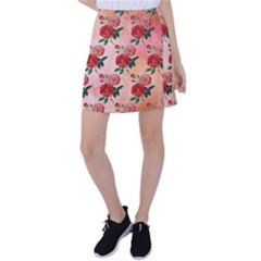 Pattern Flower Paper Tennis Skirt