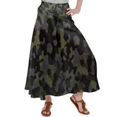 Camouflage Vert Satin Palazzo Pants by kcreatif