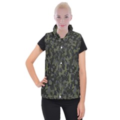 Camouflage Vert Women s Button Up Vest by kcreatif