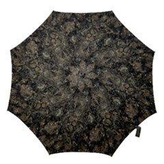 Grunge Organic Texture Print Hook Handle Umbrellas (large)