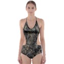 Grunge Organic Texture Print Cut-Out One Piece Swimsuit View1