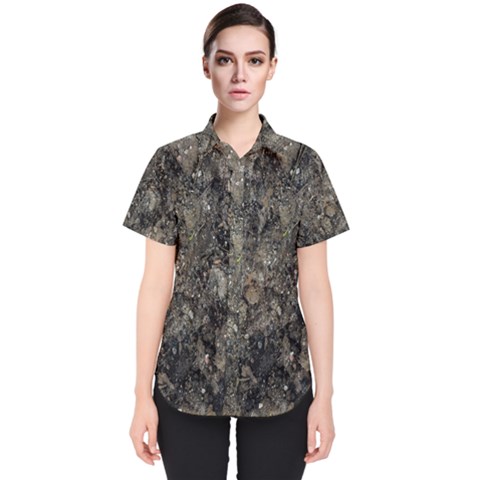 Grunge Organic Texture Print Women s Short Sleeve Shirt by dflcprintsclothing