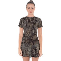 Grunge Organic Texture Print Drop Hem Mini Chiffon Dress by dflcprintsclothing