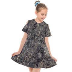 Grunge Organic Texture Print Kids  Short Sleeve Shirt Dress by dflcprintsclothing