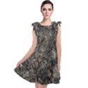 Grunge Organic Texture Print Tie Up Tunic Dress View1