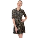 Grunge Organic Texture Print Belted Shirt Dress View1