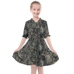 Grunge Organic Texture Print Kids  All Frills Chiffon Dress by dflcprintsclothing