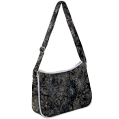 Grunge Organic Texture Print Zip Up Shoulder Bag by dflcprintsclothing