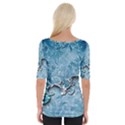 Wonderful Blue Flowers Wide Neckline Tee View2