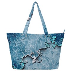 Wonderful Blue Flowers Full Print Shoulder Bag by FantasyWorld7