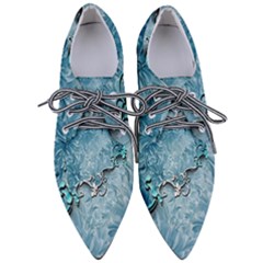 Wonderful Blue Flowers Women s Pointed Oxford Shoes by FantasyWorld7