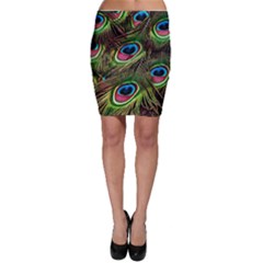 Peacock Feathers Color Plumage Bodycon Skirt by Celenk