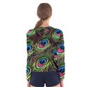 Peacock Feathers Color Plumage Women s Long Sleeve Tee View2