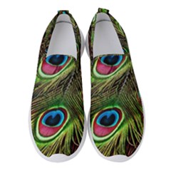 Peacock Feathers Color Plumage Women s Slip On Sneakers by Celenk