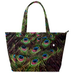 Peacock Feathers Color Plumage Back Pocket Shoulder Bag 