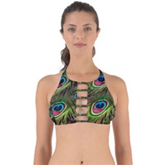 Peacock Feathers Color Plumage Perfectly Cut Out Bikini Top