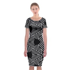 Formes Geometriques Etoiles/carres Classic Short Sleeve Midi Dress by kcreatif