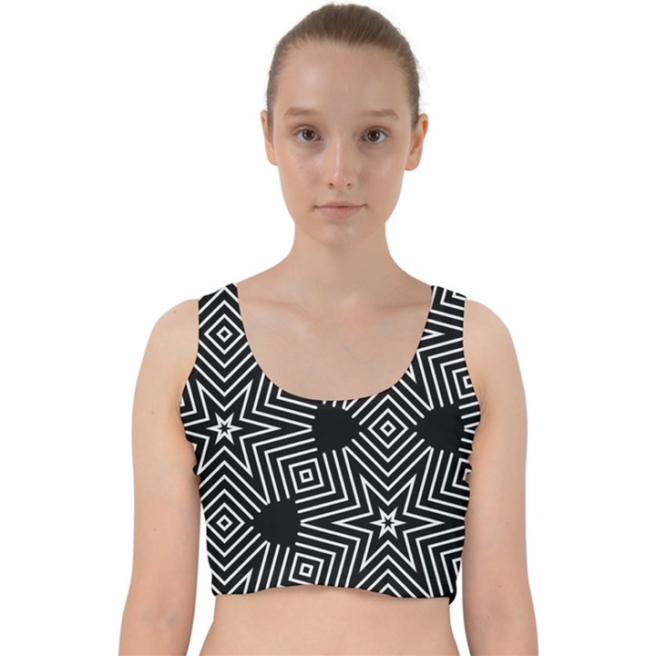 FORMES GEOMETRIQUES ETOILES/CARRES Velvet Racer Back Crop Top