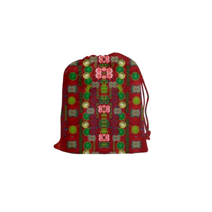 In Time For The Season Of Christmas An Jule Drawstring Pouch (Small)