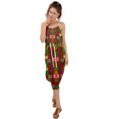 In Time For The Season Of Christmas An Jule Waist Tie Cover Up Chiffon Dress