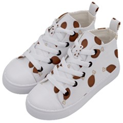 Turkey Leg Pattern - Thanksgiving Kids  Mid-top Canvas Sneakers