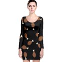 Turkey Leg Pattern - Thanksgiving Long Sleeve Velvet Bodycon Dress View1