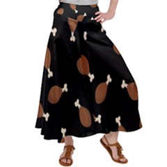 Turkey Leg Pattern - Thanksgiving Satin Palazzo Pants by Valentinaart