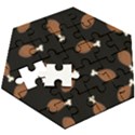 Turkey Leg Pattern - Thanksgiving Wooden Puzzle Hexagon View3