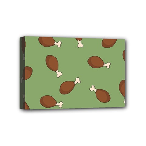 Turkey Leg Pattern - Thanksgiving Mini Canvas 6  X 4  (stretched) by Valentinaart