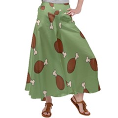 Turkey Leg Pattern - Thanksgiving Satin Palazzo Pants by Valentinaart