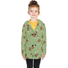 Turkey Leg Pattern - Thanksgiving Kids  Double Breasted Button Coat by Valentinaart