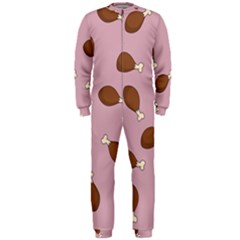 Turkey Leg Pattern - Thanksgiving Onepiece Jumpsuit (men)  by Valentinaart